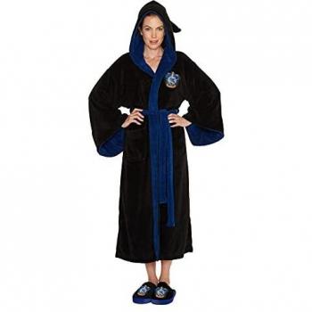 Groovy Mujer Harry Potter Ravenclaw-Albornoz de Forro Polar, Negro, Talla única