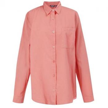 Regatta Women's Lightweight Cotton Blend Long Sleeve Primevere Shirt - Shell Pink, Size 12