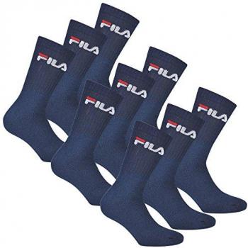 Calcetines Deportivos Fila para Hombre (3 Pares) con Refuerzos en Zonas de Carga - Talla 35-38 - Color Azul Oscuro