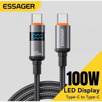 Cable USB Tipo C a USB C con Pantalla Digital 100W para Huawei Mate60, MacBook Pro y Xiaomi