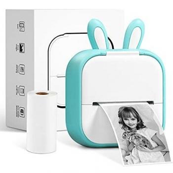 Memoking T02 Impresora Térmica de Bolsillo, Portátil, Inalámbrica, Bluetooth, Compacta, Blanco y Negro para Notas de Estudio de Regalo, Compatible con iOS y Android, Verde