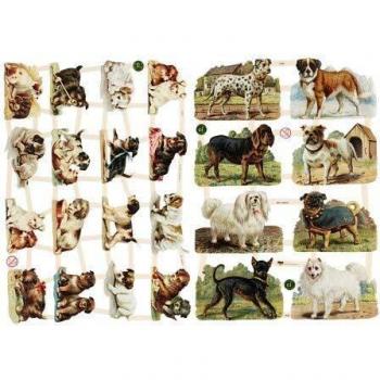 Troqueles Vintage - Perros - 16,5x23,5 cm - 2 Hojas