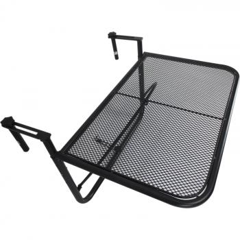 Mesa Colgante de Balcón Outsunny con Brazo Regulable, Altura Ajustable y Marco Metálico - Ideal para Espacios Pequeños