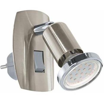Lámpara de Enchufe EGLO Mini 4, Acero Níquel Satinado, GU10, 2.8W, 3000K