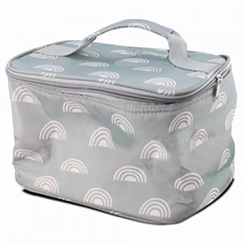 Bolsa Isotérmica Porta Alimentos Tradineur, Forro de Aluminio, Nevera de Poliéster con Asa y Cremallera, Aislante Interior, Plegable para Playa y Camping, 24 x