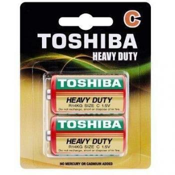 Baterías Alcalinas R14 Heavy Duty Toshiba - 2 Piezas