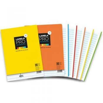 Recambio Lamela Pro A4 100 Hojas Cuadrovía 4mm con 4 Taladros Papel 90g/m² - Pack de 5 Unidades Colores Surtidos