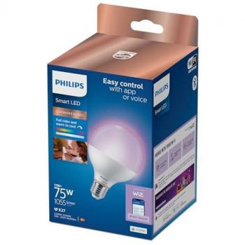 Bombilla Globo E27 11W RGBW 1055lm Smart WiFi Philips