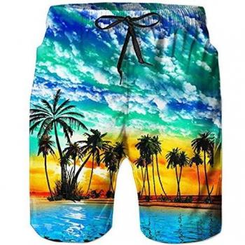 Goodstoworld Hombre Bañador Shorts 3D Playa Natacion Pantalon Corto Poliéster Secado Rápido Ligero Bermuda Moda Shorts