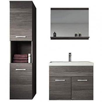 Conjunto de muebles de baño Montreal 60 cm - Roble gris - lavabo y armario