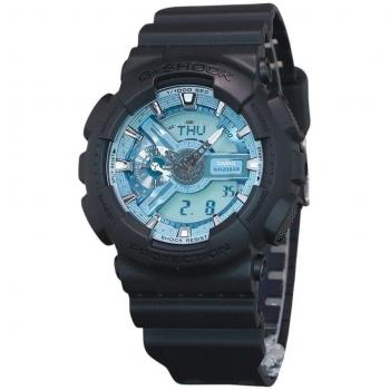 Casio G-Shock Men's Analog-Digital Quartz Watch with Ocean Blue Dial and Resin Strap, 200M Water Resistance GA-110CD-1A2