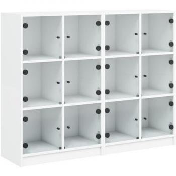 Librería con Ante blanco 136x37x109 cm de madera multicapa