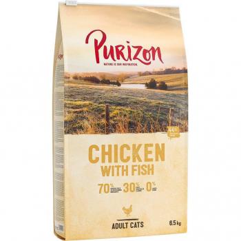 Purizon Adult Chicken & Fish Grain-Free Cat Food - 6.5 kg (5.5 kg + 1 kg Free)