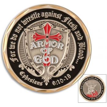 Armor of God Shield St. Michael Challenge Coin