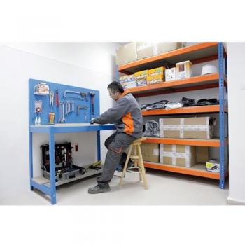 Estantería Metálica de Almacenaje SimonRack, 2000x1200x600 mm, 5 Baldas de Madera, Soporta 400 kg de Punto Flexión por balda, Gris/Madera