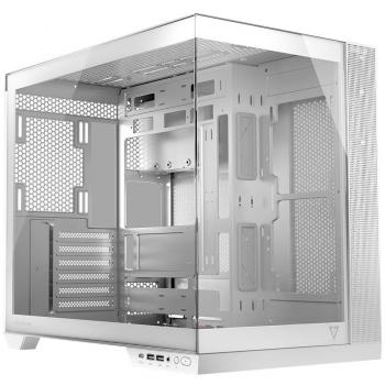 Caja Semitorre ATX Modecom Volcano Panorama Midi Blanco, diseño elegante, color blanco, compatible con placas base ATX, múltiples bahías para discos duros y unidades ópticas, ventilación optimizada con espacio para ventiladores adicionales