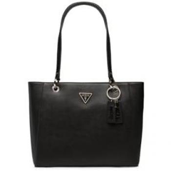 Bolso Shopper Saffiano Guess Noelle Noel para Mujer, Negro, con Múltiples Bolsillos, Tamaño Único