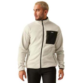 Regatta Lightweight Men's Full Zip Fleece Jacket in Cream and Black, Size S