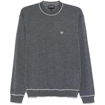 Emporio Armani Men's Virgin Wool Crewneck Sweater in Grey - Size Small