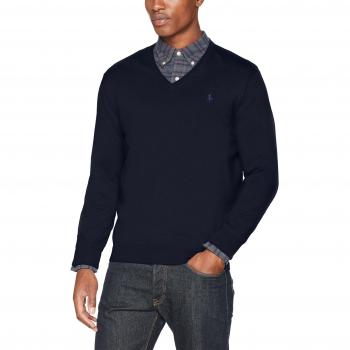Polo Ralph Lauren Men's Slim Fit Pima Cotton V-Neck Sweater Navy