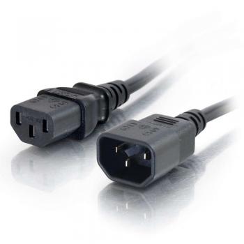 Cable de Extensión de Poder para Computadora C2G 2m (IEC320C13 a IEC320C14, 250 V, Conector Macho y Hembra, Negro)