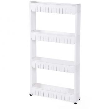 SONGMICS Estante para Hogar y Baño, Carrito de Cocina, Estantería de Cocina con 4 Niveles, 102,5 cm, Blanco KFR04W