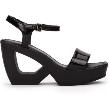 Sandalias de charol en color negro - Modelo EDNA