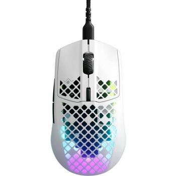 SteelSeries Aerox 3 White Wired Gaming Mouse 8500 DPI Optical Sensor USB Type-C Right-Handed