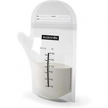Suavinex Breast Milk Storage Bags - 25 Count, Zip Closure, 180 ml
