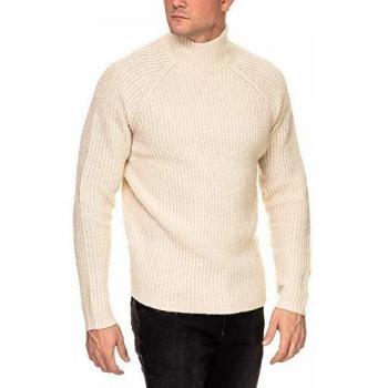 JACK & JONES Men's Jam High Neck Premium Sweater White in Size Medium