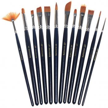 PINTURA cepillos, sicai 12 piezas Juego de brochas de pintura artista arte pintura pinceles para acrílico y óleo