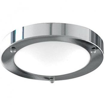 Luz de Techo para Baño Cromada con Difusor de Vidrio en Mármol, 1 Bombilla, IP44, 10cm