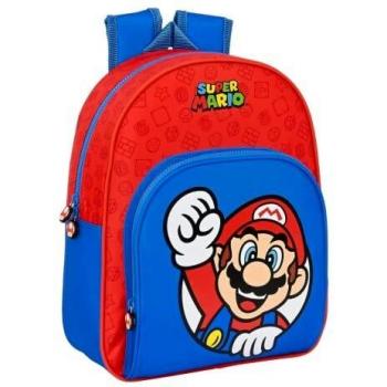 Safta, Mochila Infantil Adapt.Carro Super Mario 28X34X10Cm Unisex niños, Multicolor, Estándar