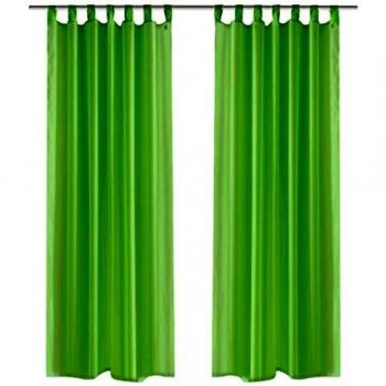 2 Cortinas Verdes Transparentes 140 x 175 cm