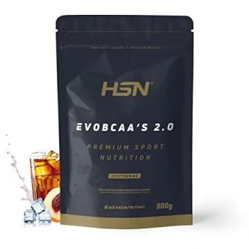 BCAA 12:1:1 con Glutamina Evobcaa's 2.0 | Sabor Té Helado Melocotón 500 gr | Aminoácidos Ramificados Vegano, No-GMO, Sin Gluten