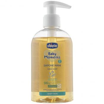 Chicco Baby Moments Jabón Líquido para Manos 250ml - Jabón líquido suave y delicado, formulado especialmente para la piel sensible de los bebés, con ingredientes hipoalergénicos, dermatológicamente probado,