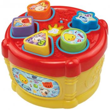 VTech Chimpón Tambor - Juguete Electrónico Educativo con Piezas Encajables para Aprender Formas, Números y Animales, Multicolor