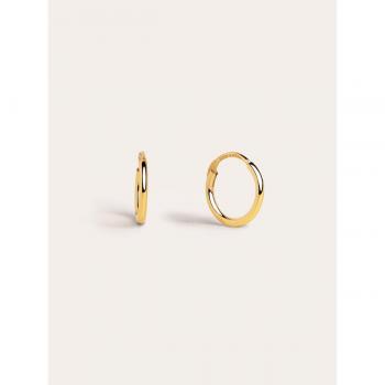 Pendientes Aro Ana XS Singularu en Plata de Ley bañados en Oro de 18 Kt - Diseño exclusivo con cierre Congo - Joyas de calidad hechas a mano en España