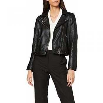 Selected Femme Black Leather Jacket Size 42