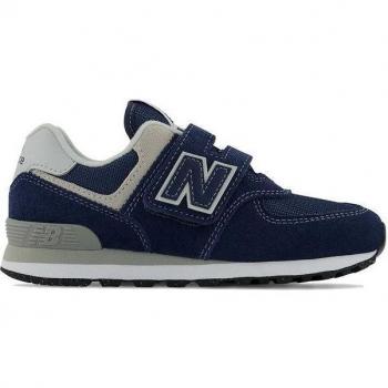 New Balance Kids' 574 Core Hook & Loop Sneakers - Blue/White (Size 3) - Medium