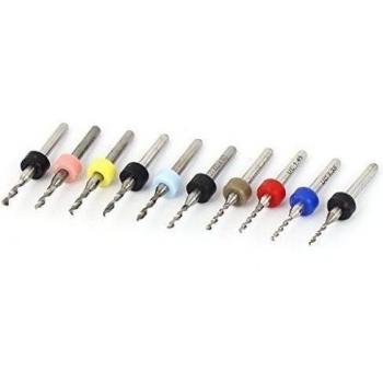 Sourcingmap-38mm Lengtn 1,25mm-2.15mm punta Flauta espiral carburo Micro Brocas 10en 1