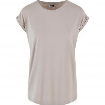 Extended Shoulder Modal Women's T-Shirt - Beige/White