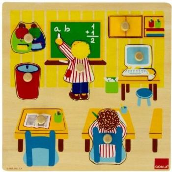 Goula - Puzzle escuela, 7 piezas de madera