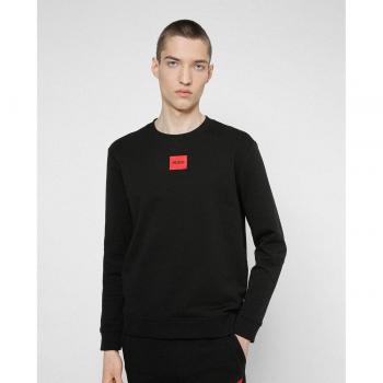HUGO Sudadera de Hombre Diragol212 - Sudadera de cuello redondo, rizo de algodón Premium core, felpa de algodón con etiqueta con logo roja