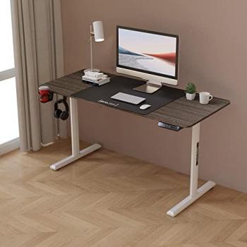 Escritorio Ajustable en Altura Eléctrico Pro.tec Hayward 140 x 60 cm Aglomerado/Metal Madera Tono Oscuro con Memoria