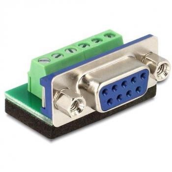 Adaptador Delock DB9 hembra a terminal bloque 6 pines verde