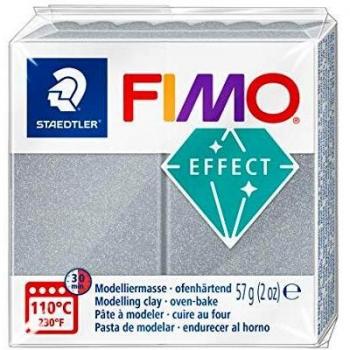 Staedtler Fimo Effect 8020-81 Oven Hardening Modelling Clay 56g - Silver Metal, 1 Pack