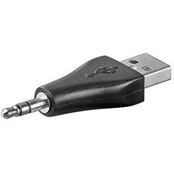 Adaptador USB A Macho a Jack 3.5mm Macho Negro
