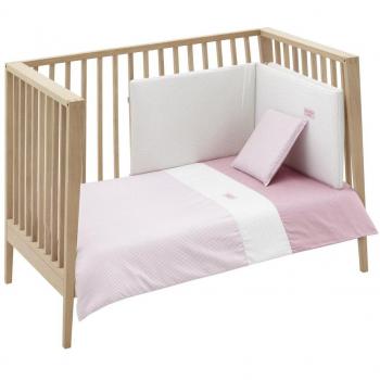 Juego de 2 Piezas Funda Nórdica Cuna 60 Vichy10 Rosa