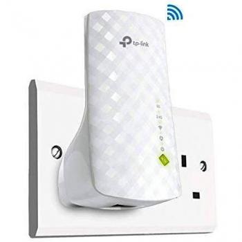TP-Link AC750 Universal Dual Band Range Extender, Broadband/Wi-Fi Extender, Wi-Fi Booster/Hotspot with Ethernet Port, Plug and Play, Smart Signal Indicator, UK Plug